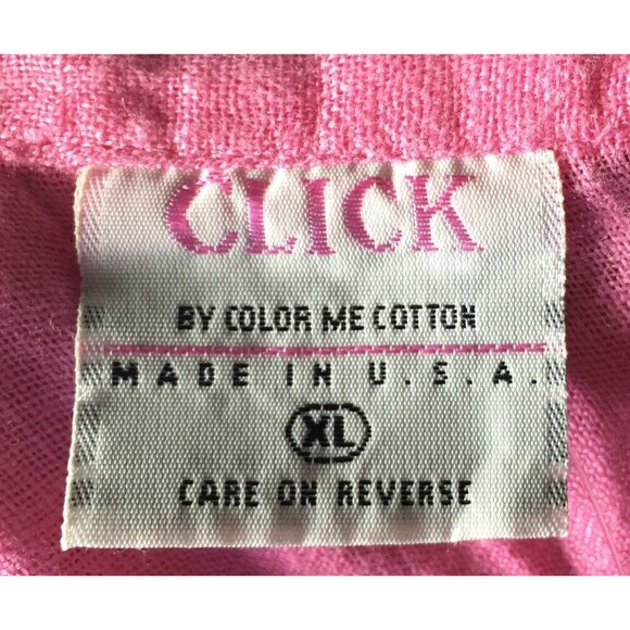 Click CMC Top Women's Size XL Pink Button Up Long Sleeve Round Neck - Picture 7 of 7